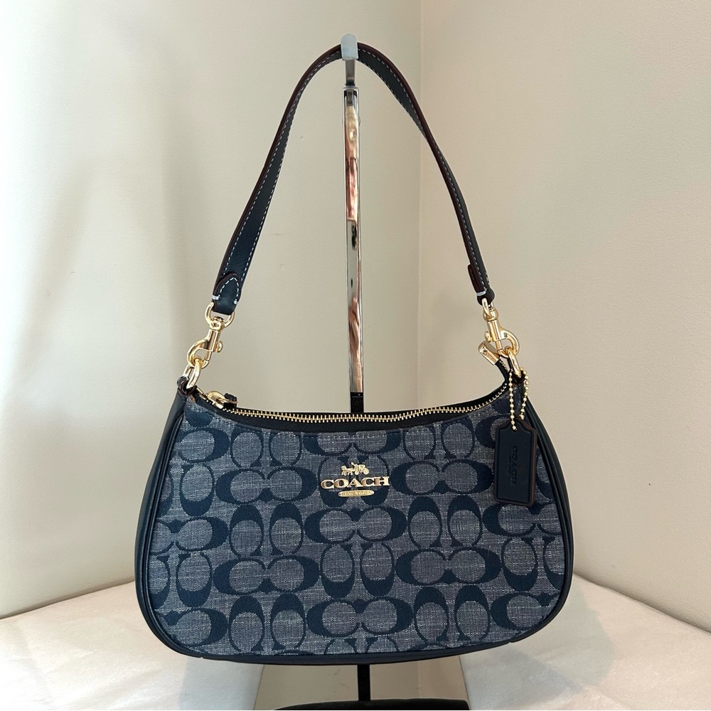 Coach Teri Crossbody Bag Blue Signature Canvas